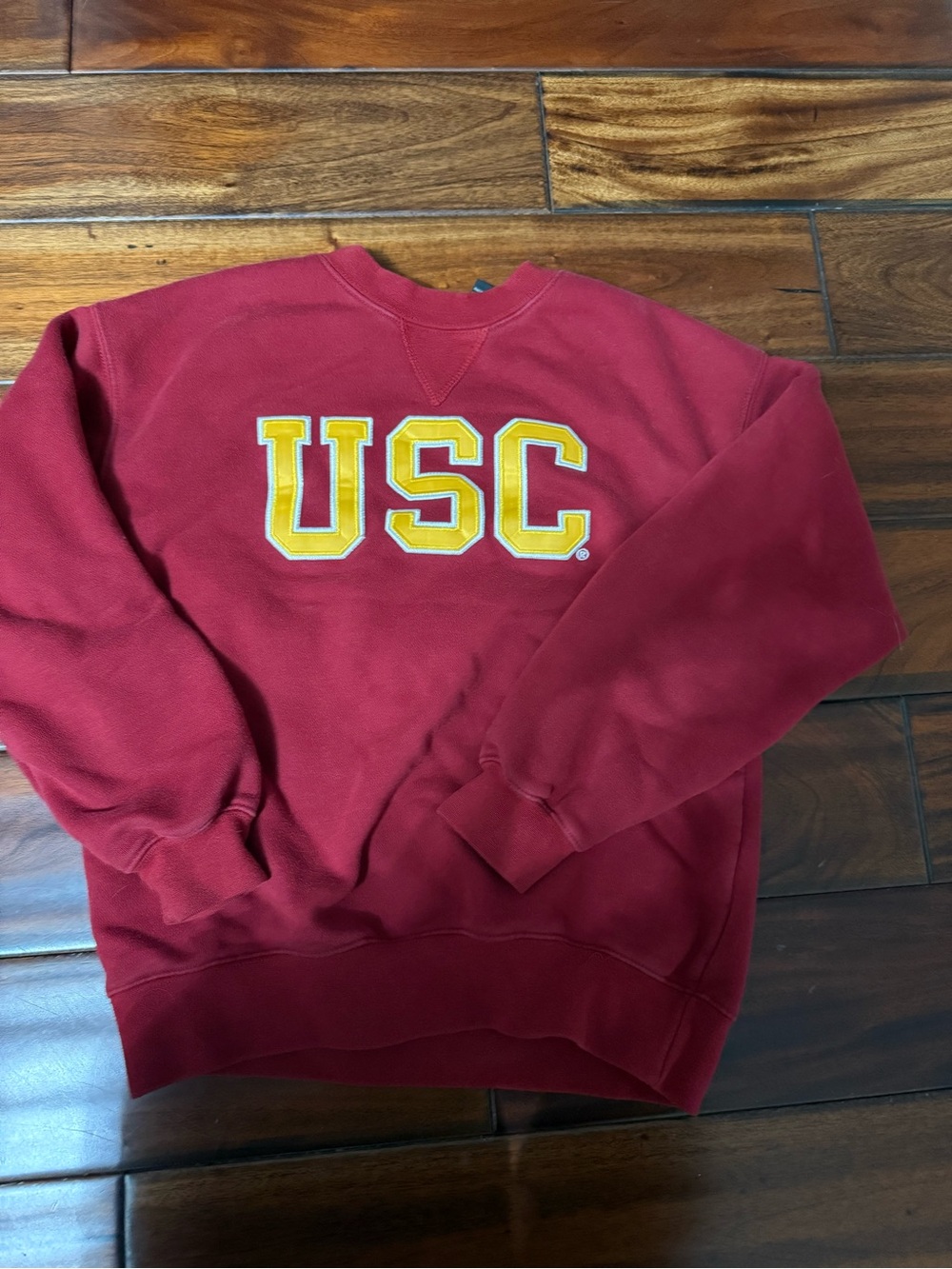 Heritage Maroon Crewneck Sweatshirt with Gold USC Applique